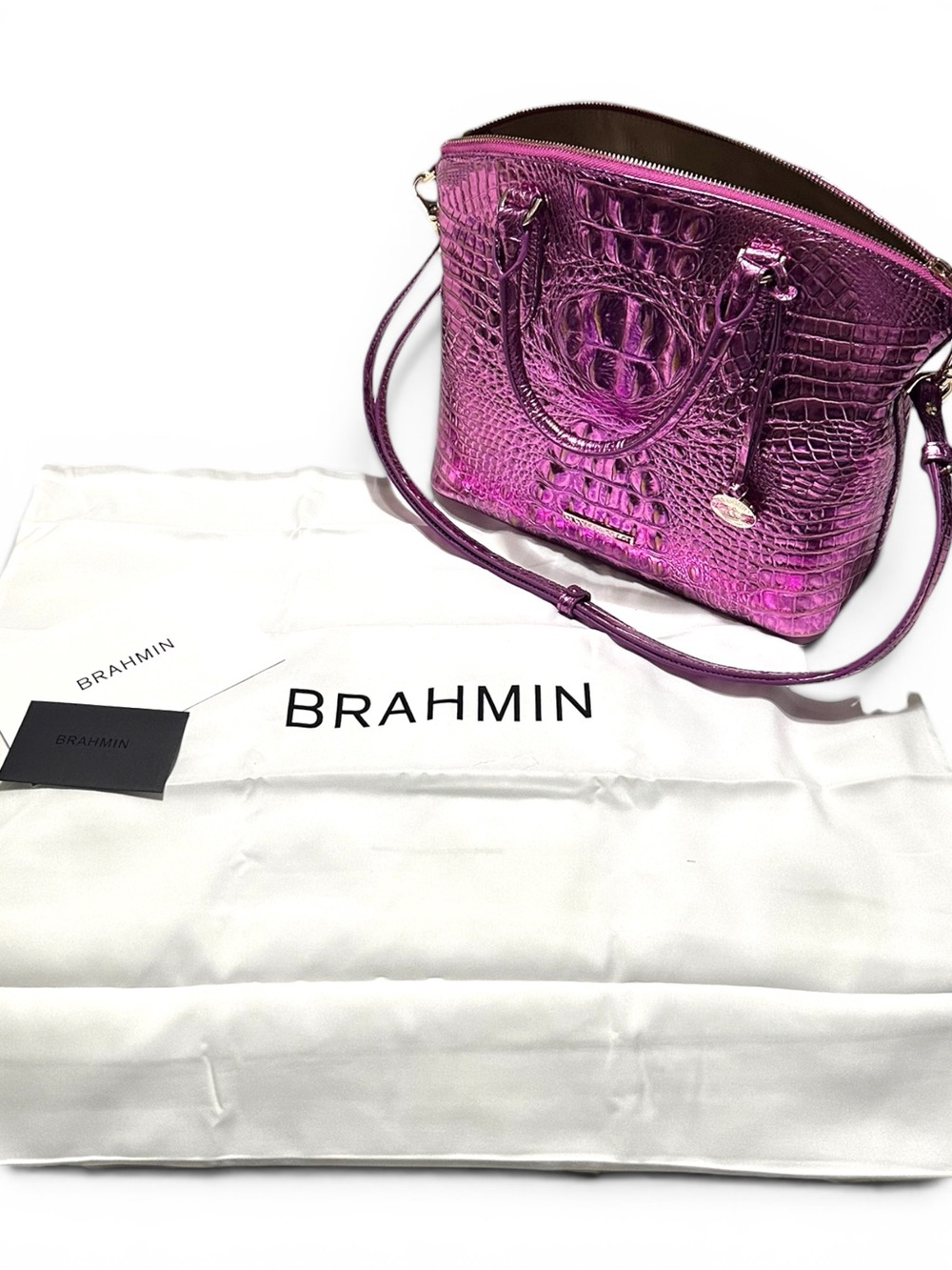 NWT Brahmin Duxbury Satchel in Opera Melbourne color